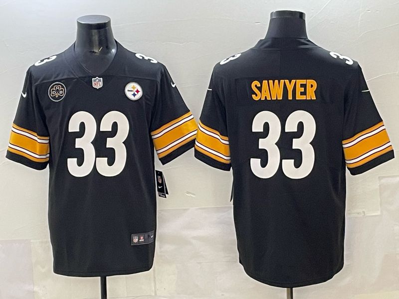 Men Pittsburgh Steelers #33 Sawyer Black Nike 2025 Limited NFL Jersey style 03